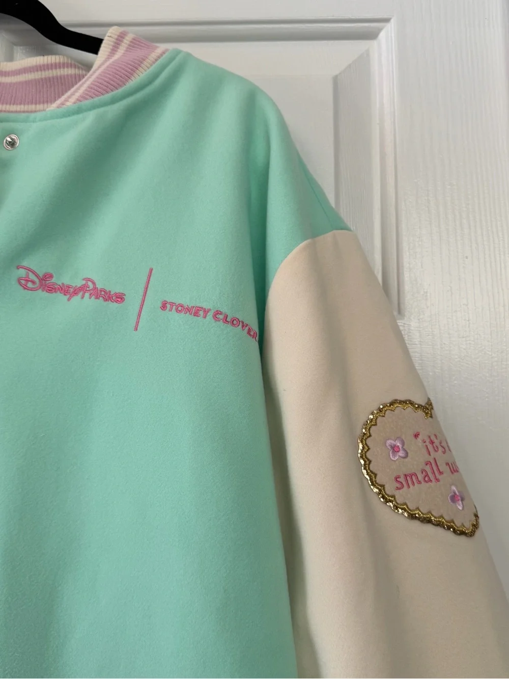 Disney Stoney Clover Lane SCL Varsity Jacket It’s A Small World Adult 1X NEW